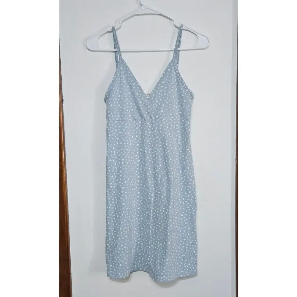 John Galt Light Blue Amara Floral Mini Dress. Spaghetti Straps Stretchy Small - Picture 2 of 4